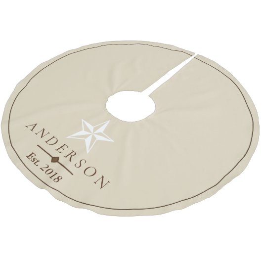Elegant White Star | Gepersonaliseerd Kerstboom Rok (Gekanteld)