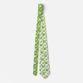 Elegant White Stippen over groene achtergrond Stropdas (Achterkant)