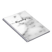 Elegant white stone marmer, aangepast notebook notitieboek (Rechterzijde)