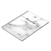 Elegant white stone marmer, aangepast notebook notitieboek (Linkerzijde)