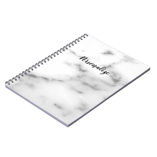 Elegant white stone marmer, aangepast notebook notitieboek (Linkerzijde)