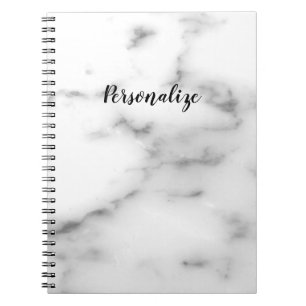 Elegant white stone marmer, aangepast notebook notitieboek