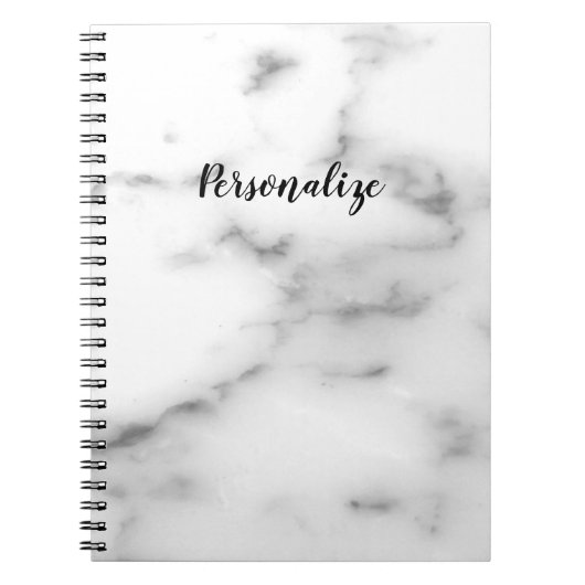 Elegant white stone marmer, aangepast notebook notitieboek (Voorkant)