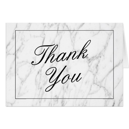 Elegant white stone marmer, kleine bruiloft bedank (Voorkant Horizontaal)