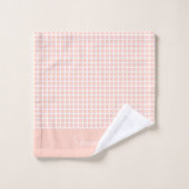 Elegant White Stripe en Check Pink Polka Dot. Bad Handdoek (Wasdoekje)