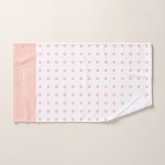 Elegant White Stripe en Check Pink Polka Dot. Bad Handdoek (Handdoek)