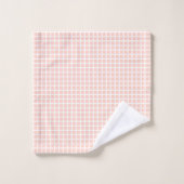 Elegant White Stripe en Check Pink Polka Dot. Bad Handdoek (Wasdoekje)