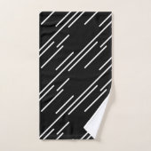 Elegant White Stripes Pattern Black Bad Handdoek (Handdoek)