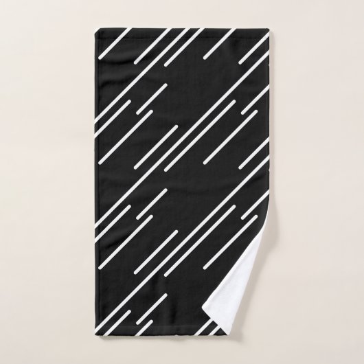 Elegant White Stripes Pattern Black Bad Handdoek (Handdoek)