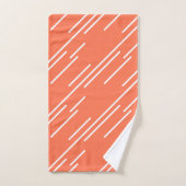Elegant White Stripes Pattern Coral Peach Bad Handdoek (Handdoek)