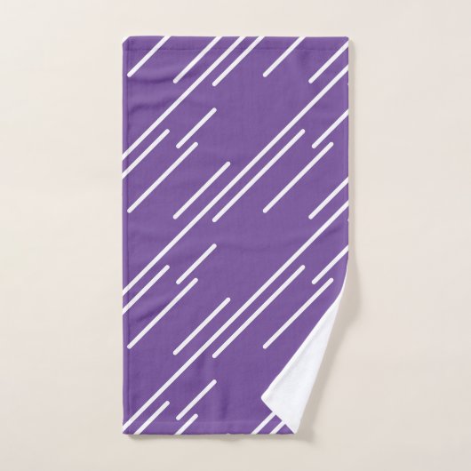 Elegant White Stripes Pattern Royal Paars Bad Handdoek (Handdoek)