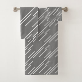 Elegant White Stripes Pattern Silver Grey Bad Handdoek