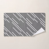 Elegant White Stripes Pattern Silver Grey Bad Handdoek (Handdoek)