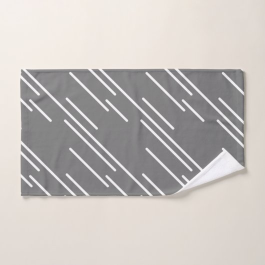 Elegant White Stripes Pattern Silver Grey Bad Handdoek (Handdoek)