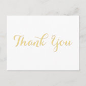 Elegant White Stylish Gold Script Hartelijk dank Briefkaart (Voorkant)