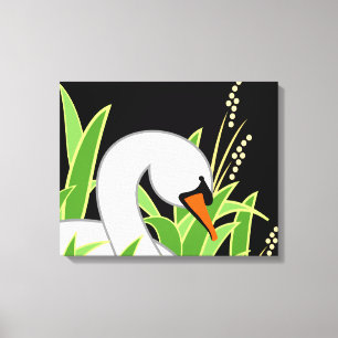 Elegant White Swan Canvas Afdruk