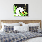 Elegant White Swan Canvas Afdruk (Insitu (Slaapkamer))