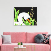 Elegant White Swan Canvas Afdruk (Insitu (Woonkamer))