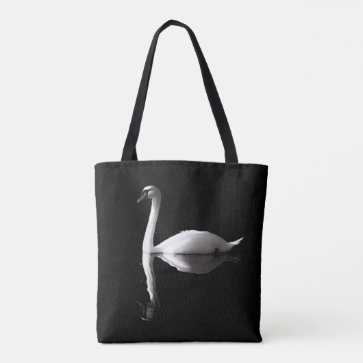 Elegant White Swan Reflection op Black Lake Tote Bag (Achterkant)