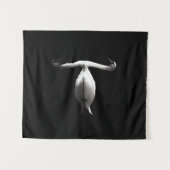 Elegant White Swan Reflection op Black Lake Wandkleed (Voorkant (horizontaal))