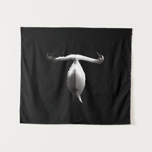 Elegant White Swan Reflection op Black Lake Wandkleed (Voorkant (horizontaal))