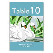 Elegant White Swan Table Number Kaarten (Voorkant)