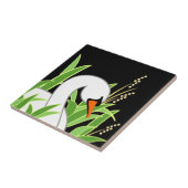 Elegant White Swan Tegeltje (Zijkant)