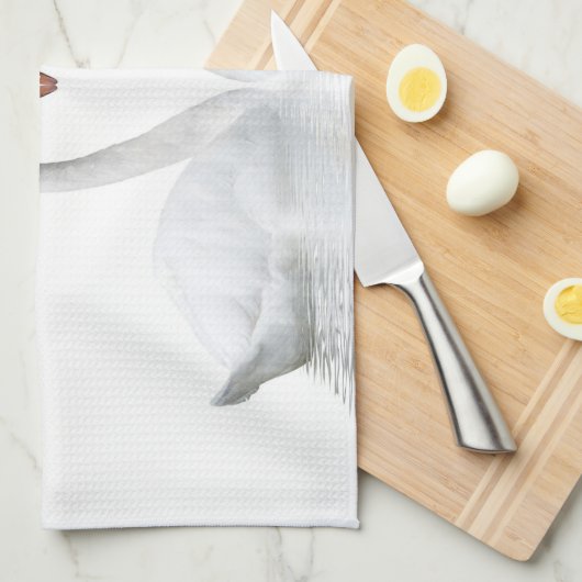 Elegant white swans familienaam script theedoek (Quarter Fold)