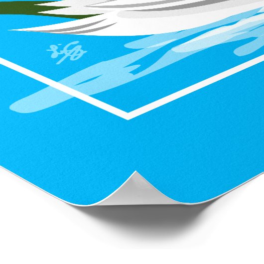 Elegant White Swans on Blue Water Poster (Hoek)