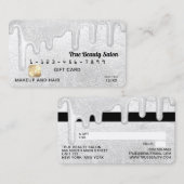 Elegant White Thick Glitter Drivers Creditering ca Visitekaartje (Voorkant / Achterkant)