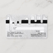 Elegant White Thick Glitter Drivers Creditering ca Visitekaartje (Achterkant)