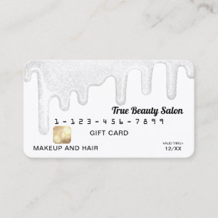 Elegant White Thick Glitter-schijven Gift Credit B Visitekaartje