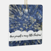 Elegant White Trees Square kerstversiering Keramisch Ornament (Rechts)