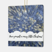 Elegant White Trees Square kerstversiering Keramisch Ornament (Links)