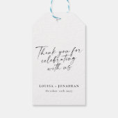 Elegant White Trendy Script Custom Hartelijk dank Cadeaulabel (Achterkant)