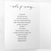 Elegant White Tri-voudig Wedding Program Booklet Drieluik Programma (Binnenzijde eerst)