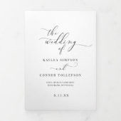 Elegant White Tri-voudig Wedding Program Booklet Drieluik Programma (Cover)