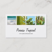 Elegant White Tropical Photo Collage Visitekaartje (Voorkant)