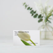 Elegant White Tulip Visitekaartje (Staand voorkant)