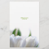 Elegant White Tulips Wedding Dinner Menu Kaart (Achterkant)