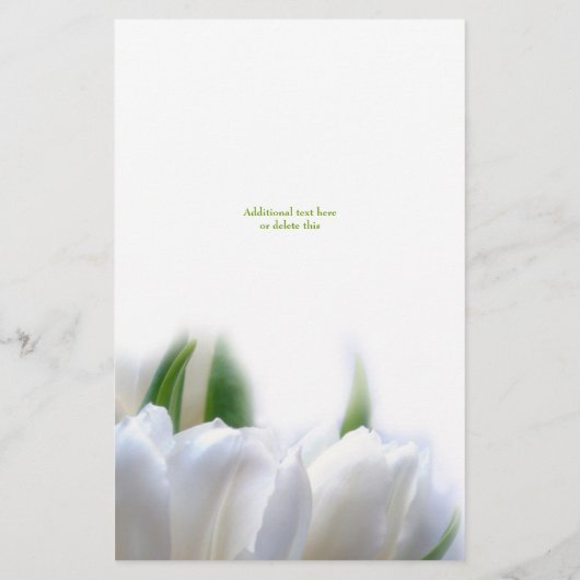 Elegant White Tulips Wedding Dinner Menu Kaart (Achterkant)