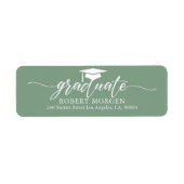 Elegant White Typography on Sage Green Background Etiket (Voorkant)