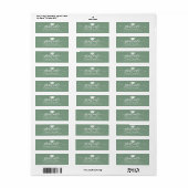 Elegant White Typography on Sage Green Background Etiket (Full Sheet)