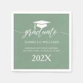 Elegant White Typography on Sage Green Background Servet (Voorkant)