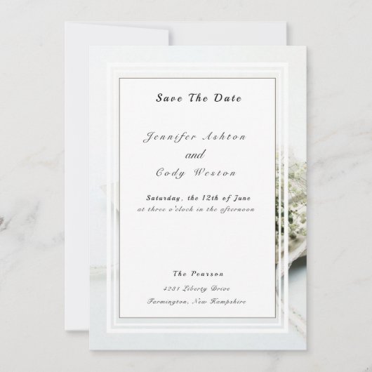 Elegant White understate Wedding Save the Date (Voorkant)