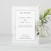 Elegant White understate Wedding Save the Date (Staand voorkant)
