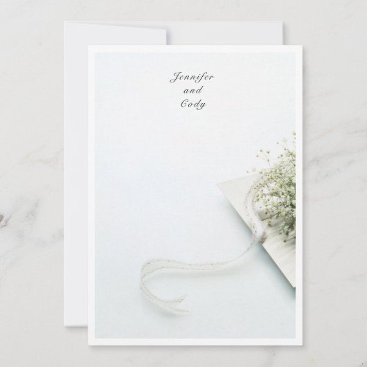 Elegant White understate Wedding Save the Date (Achterkant)
