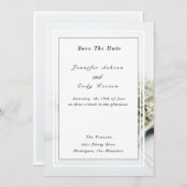 Elegant White understate Wedding Save the Date (Voorkant / Achterkant)