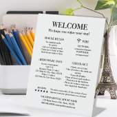 Elegant White Vacation Rental House Welcome Reclamebord Met Voetstuk