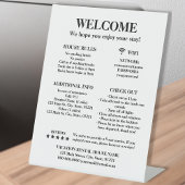 Elegant White Vacation Rental House Welcome Reclamebord Met Voetstuk